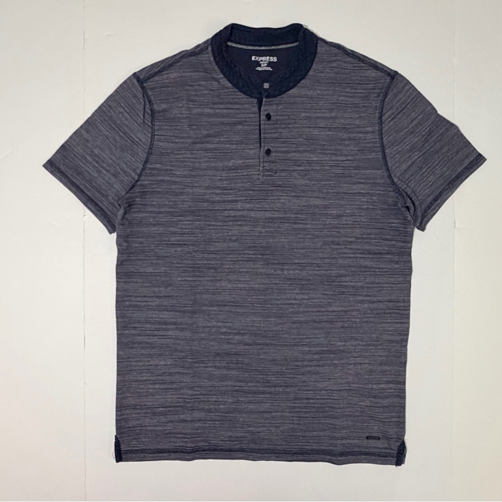 Express Dark Gray Short Sleeve Henley Shirt